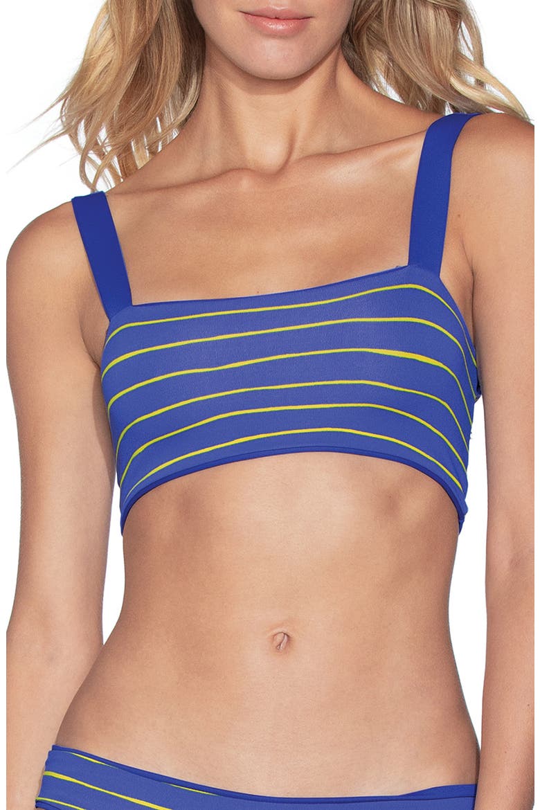 Dazzling Lace-Up Reversible Bikini Top, Alternate, color, PACIFIC BLUE