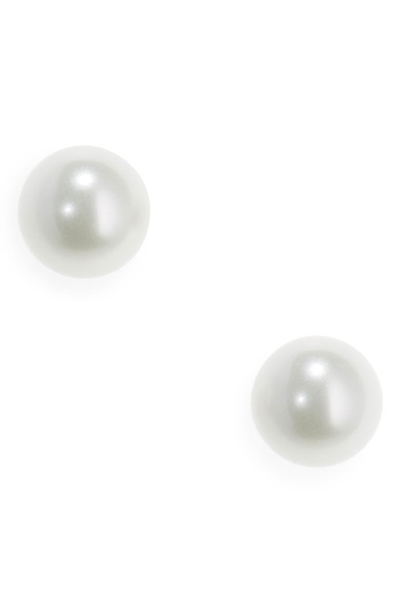 Nordstrom Sterling Silver & Imitation Pearl Stud Earrings, Main, color, 