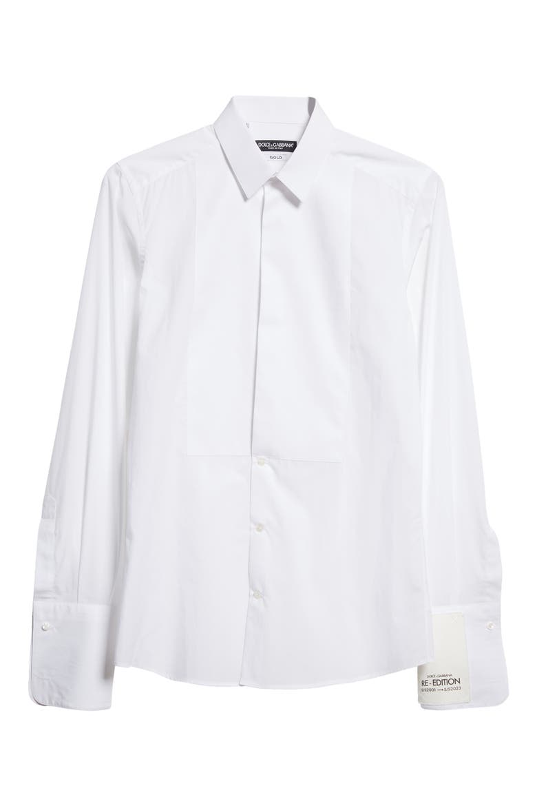Cotton Poplin Tuxedo Shirt, Alternate, color, WHITE