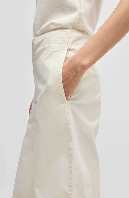 Hugo Boss Boss Orange Tahiana High Waist Wide Leg Pants In White