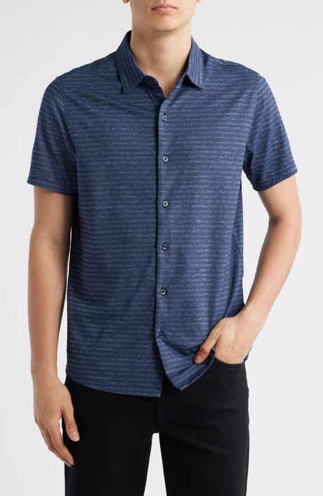 Robert Barakett Ranger Short Sleeve Knit Button-Up Shirt
