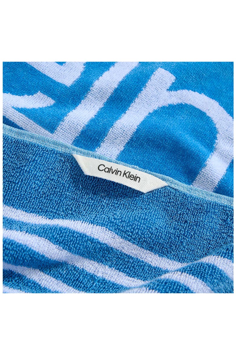 Logo Pinstripe 2-Piece Beach Towel Set, Alternate, color, MEDIUM / DARK BLUE