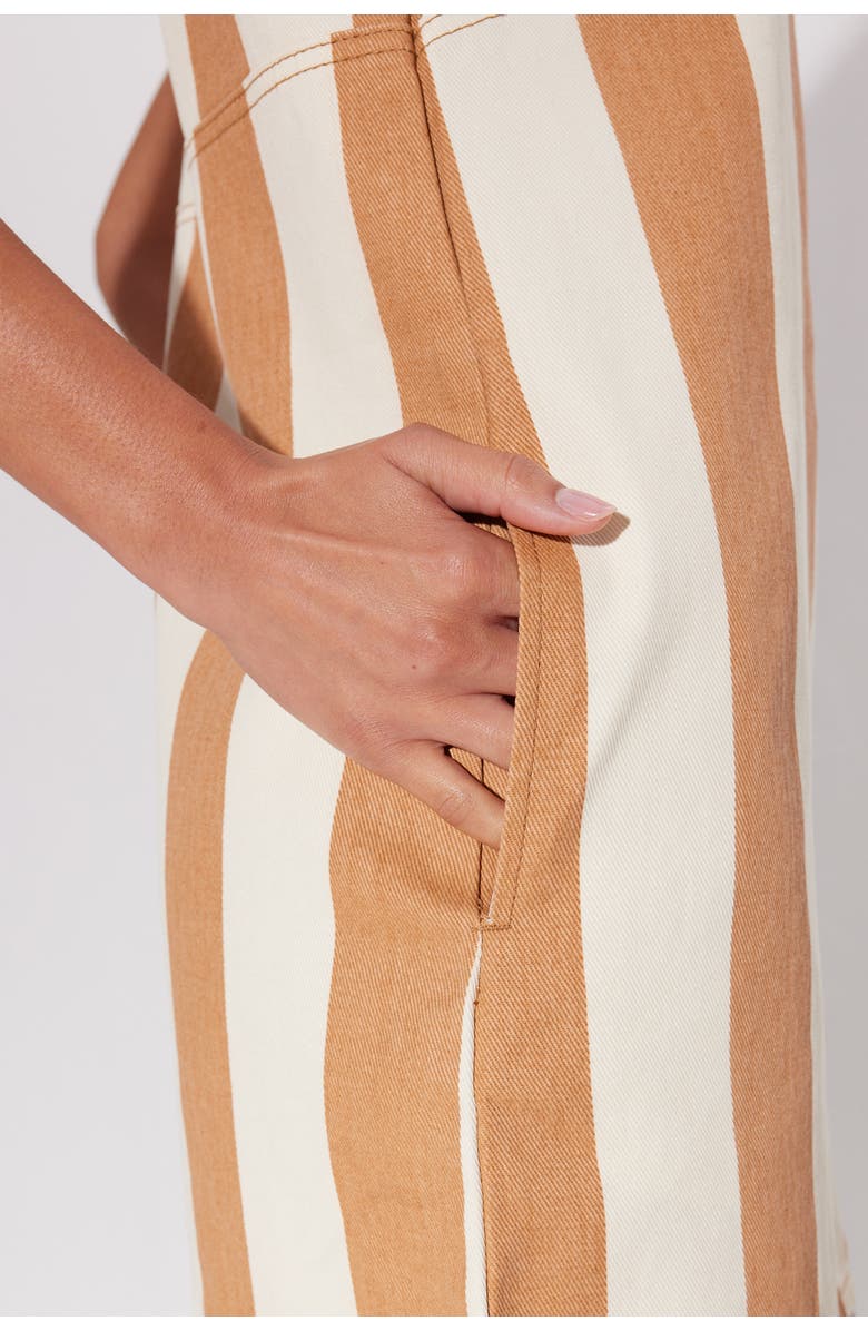 SIMONMILLER DENIM Sahara Striped Denim Dress - Tan Stripe, Alternate, color, Tan Stripe