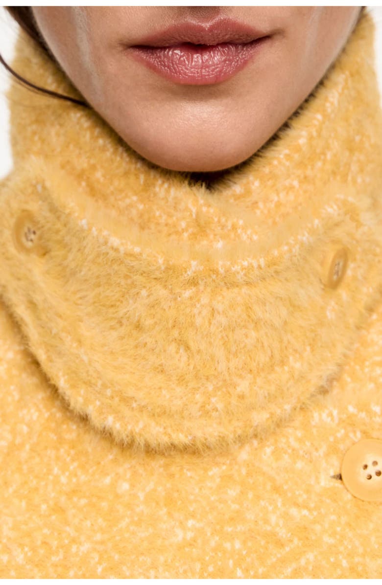 Bimba y Lola Structured Fur Coat, Alternate, color, Yellow