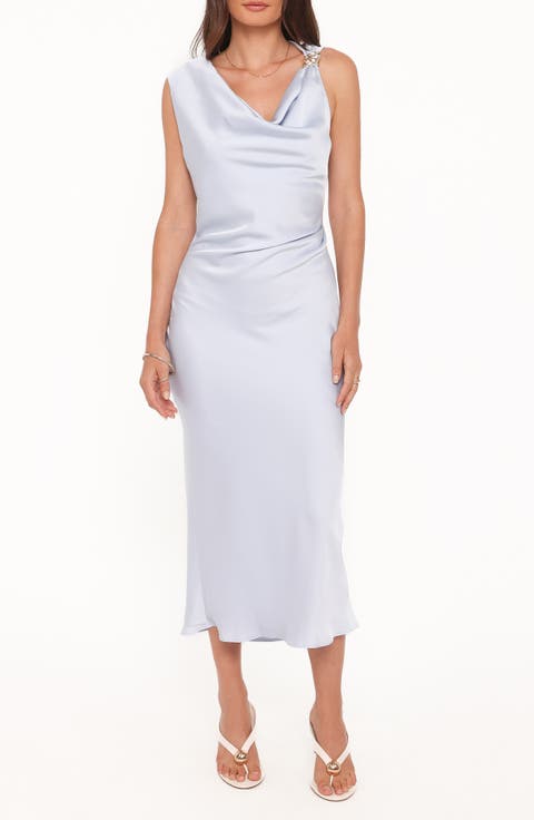 Ellory Cowl Neck Satin Maxi Dress