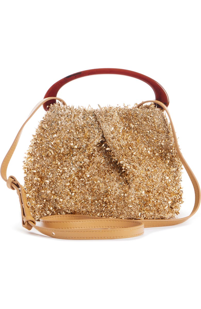 Dries Van Noten Small Sparkle Top Handle Bag, Alternate, color,