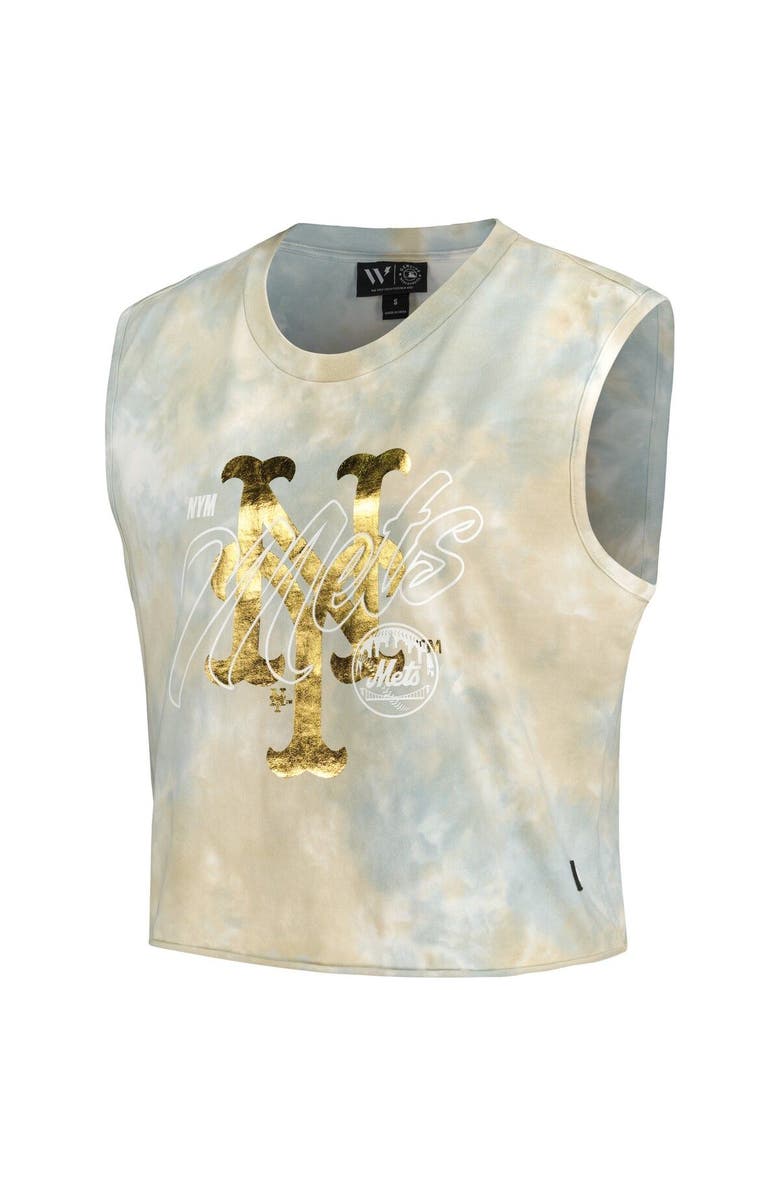 THE WILD COLLECTIVE Women's The Wild Collective White New York Mets Washed Muscle Tank Top, Alternate, color, White