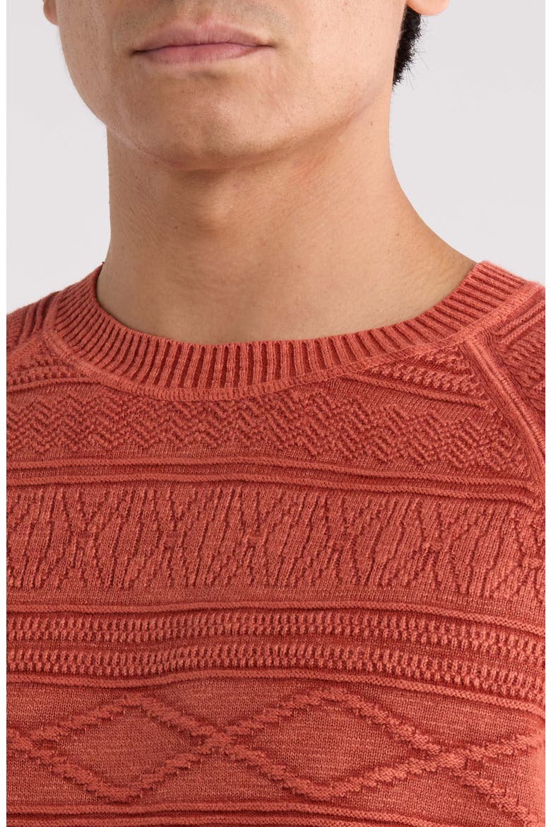 Sun Soaked Cotton Crewneck Sweater, Alternate, color, DK TERRA COTTA