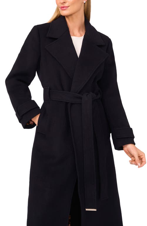 Ted Baker Wool Blend Wrap Coat In Black