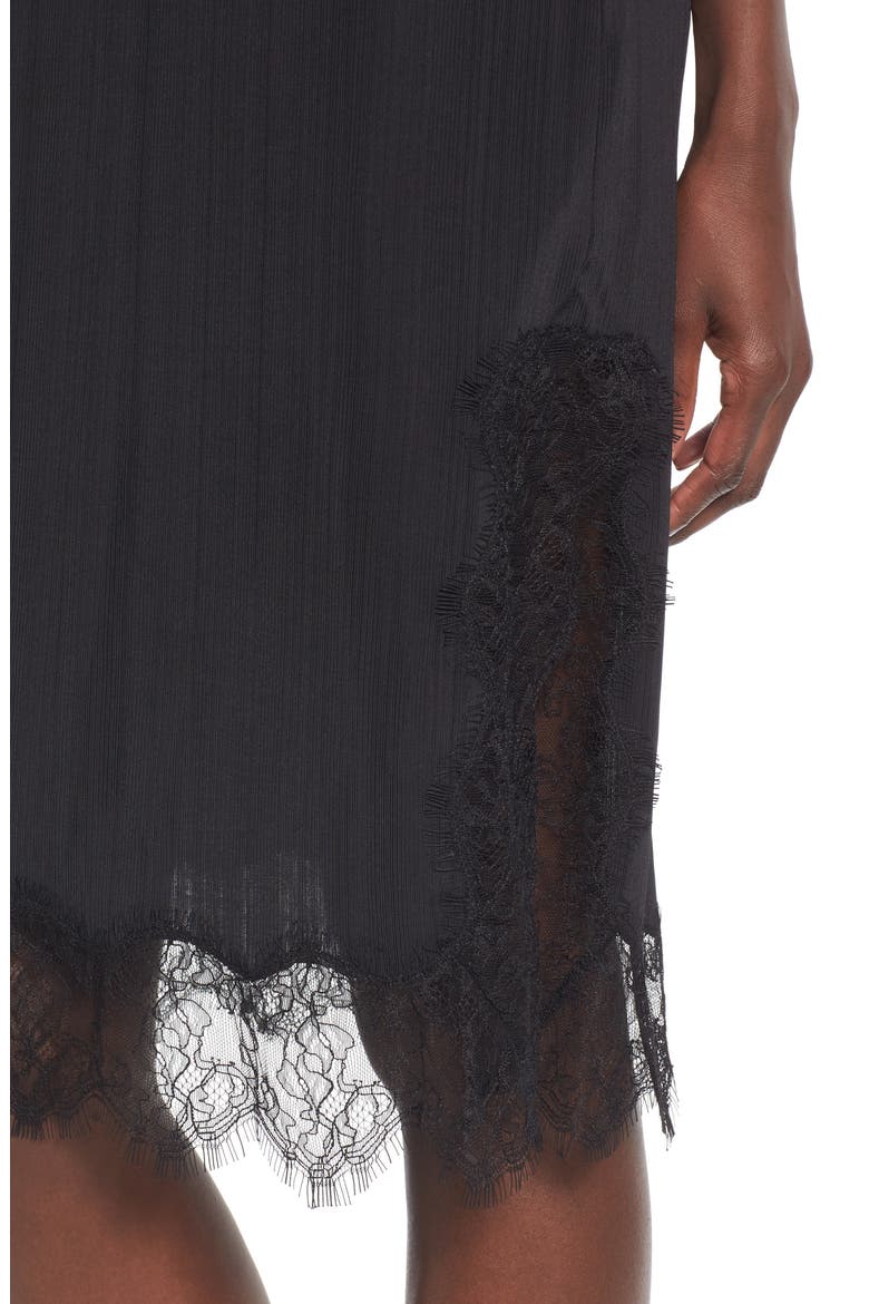 Lace Trim Slipdress, Alternate, color, BLACK