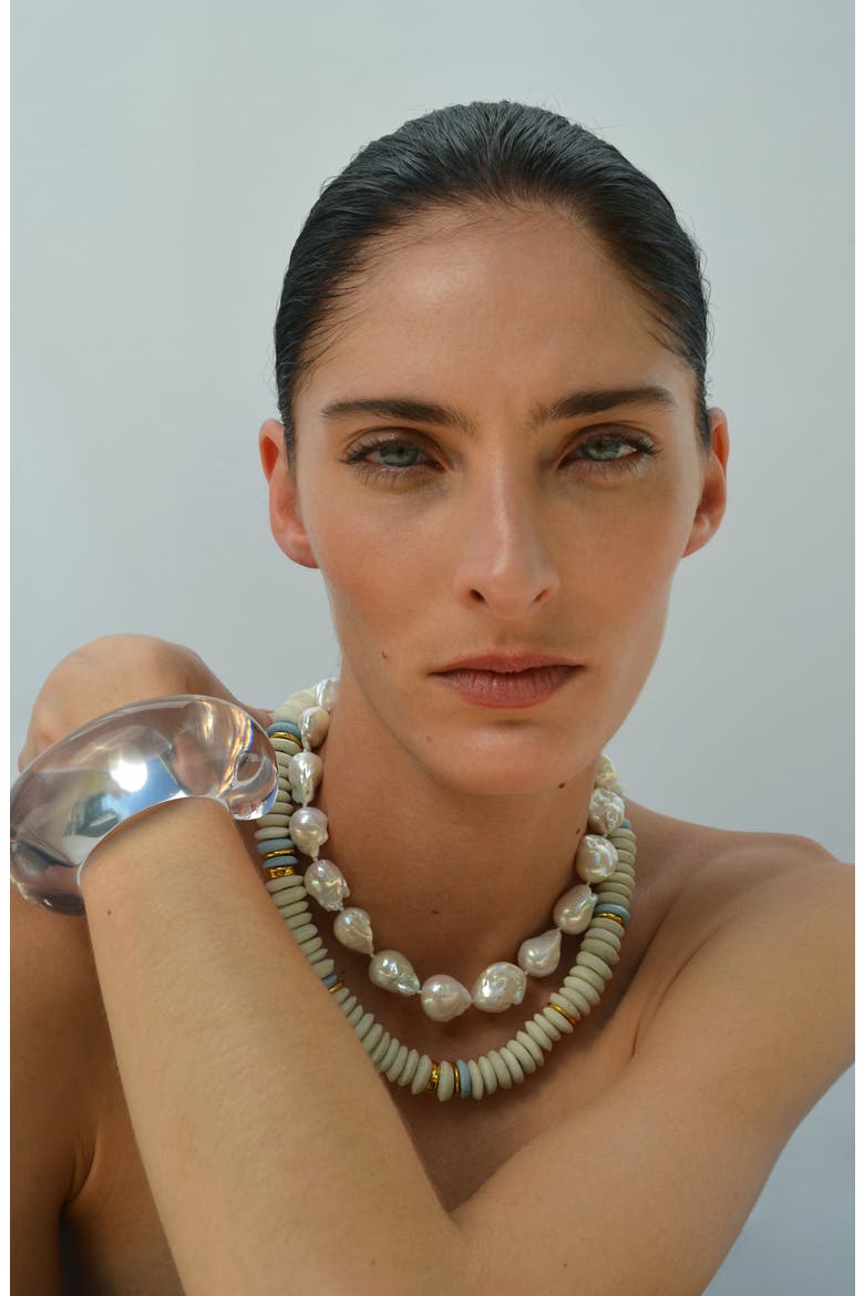 Laguna Beaded Necklace, Alternate, color, WHITE