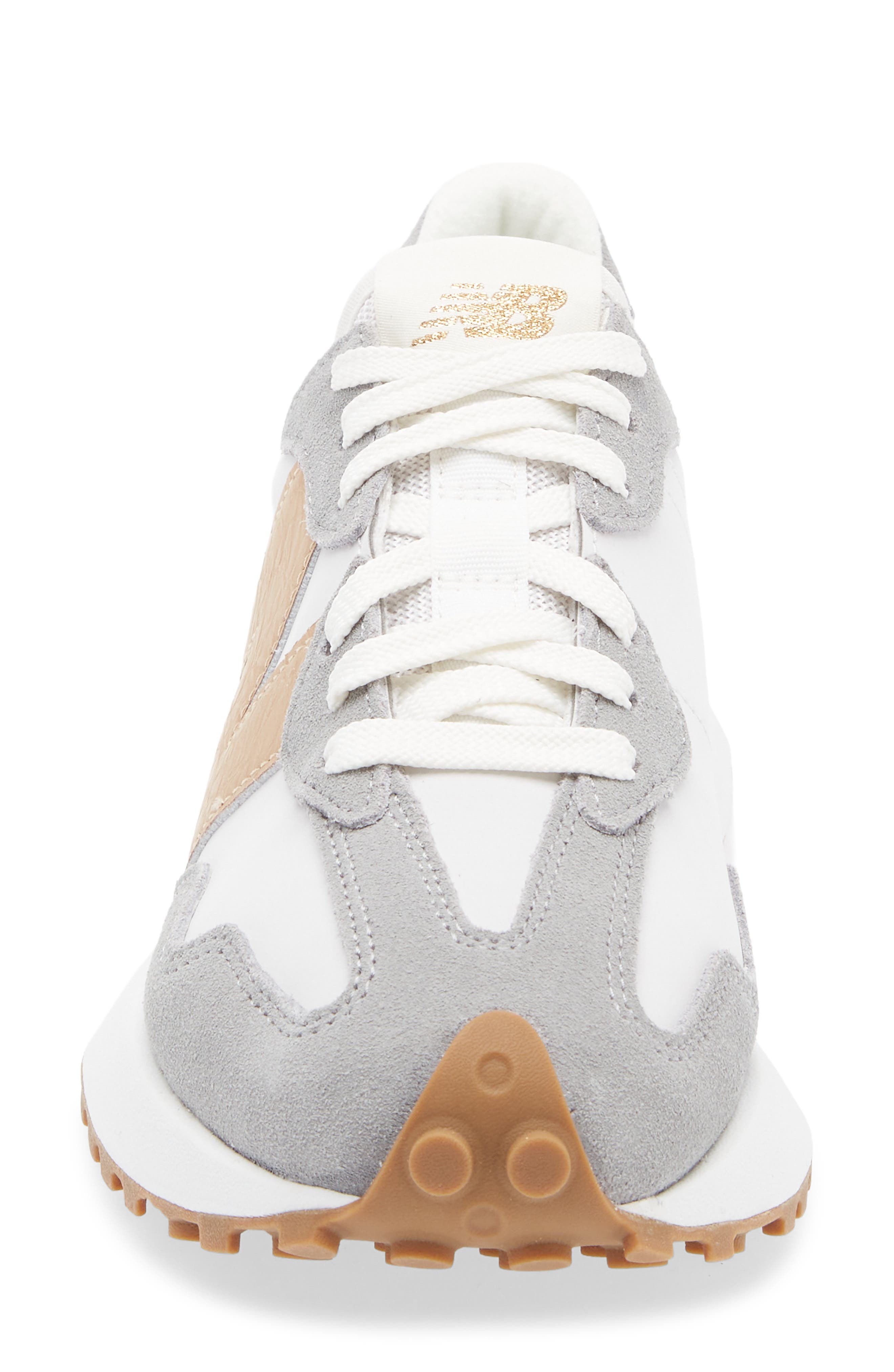 New Balance 327 Sneaker, Alternate, color, Grey Matter/ Gold Metallic