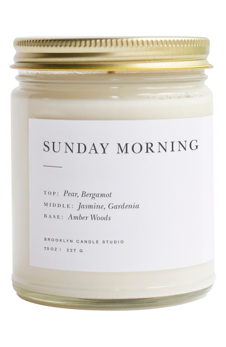 BROOKLYN CANDLE STUDIO Sunday Morning Scented Jar Candle, Main, color, Sunday Morning