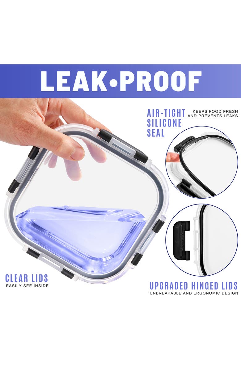 SORBUS 8-Pack Glass Food Prep Storage Containers, Alternate, color, Clear