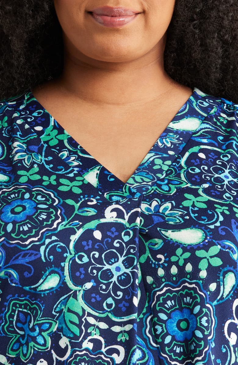 Jones New York Floral Tank Top, Alternate, color, Pacific Navy Multi