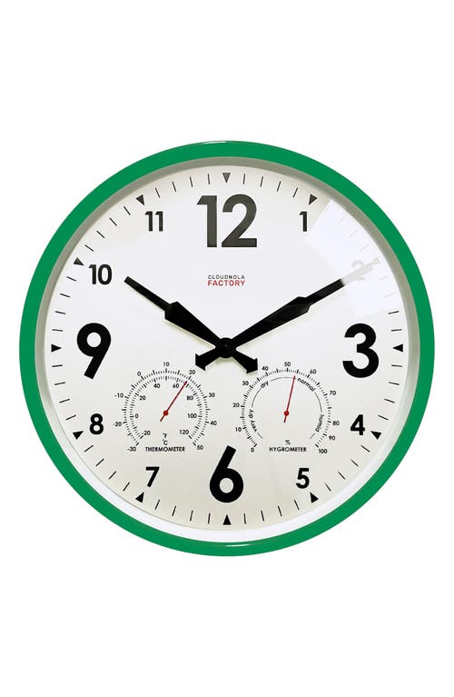 Cloudnola Date & Time Wall Clock In Green