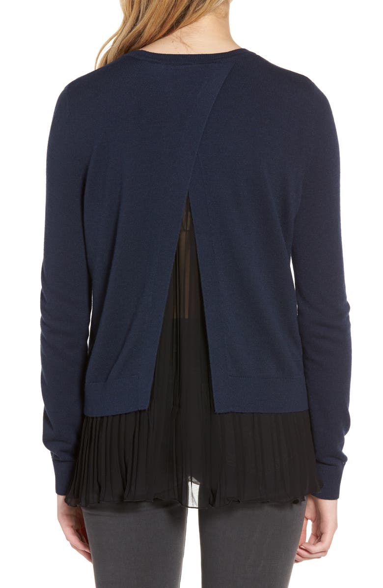 Chelsea28 Pleated Hem Sweater, Alternate, color, 