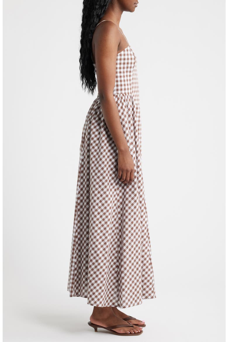 Kalley Sleeveless Cotton Maxi Dress, Alternate, color, BROWN