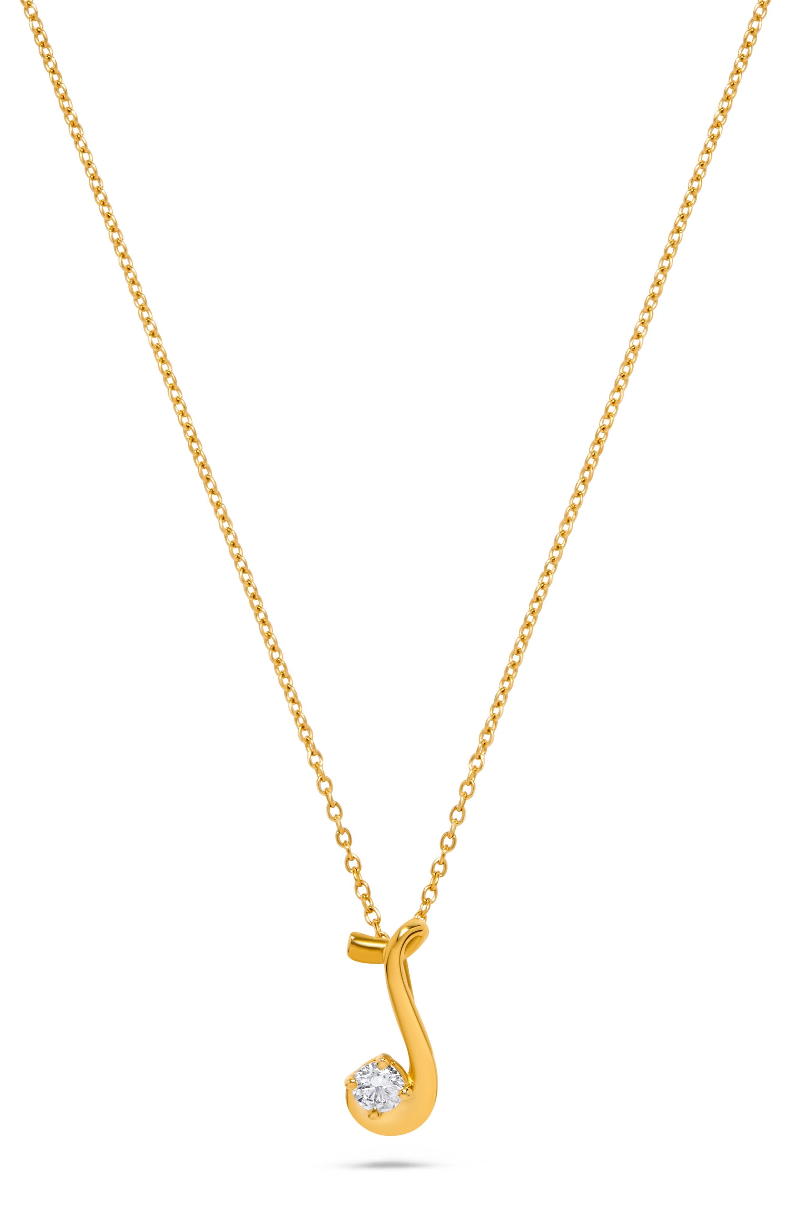 H.J. Namdar Diamond Letter J Necklace