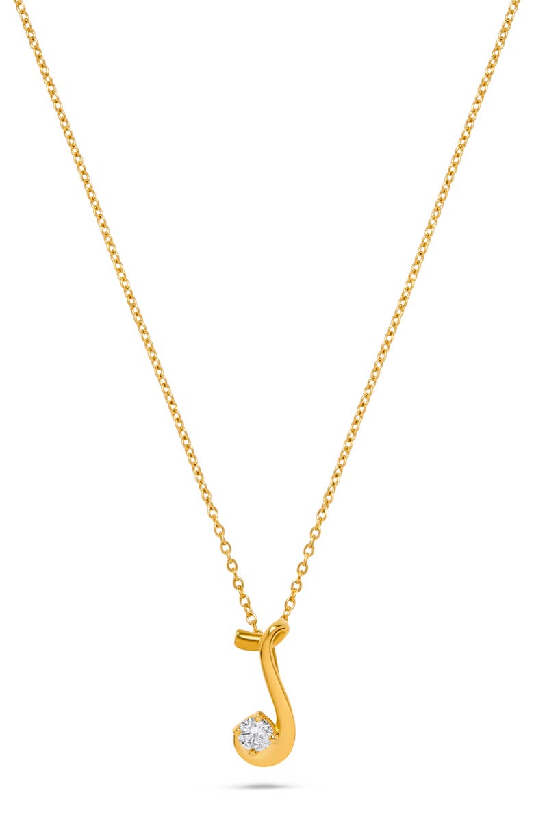 H.J. Namdar Diamond Letter J Necklace, Main, color, Yellow Gold
