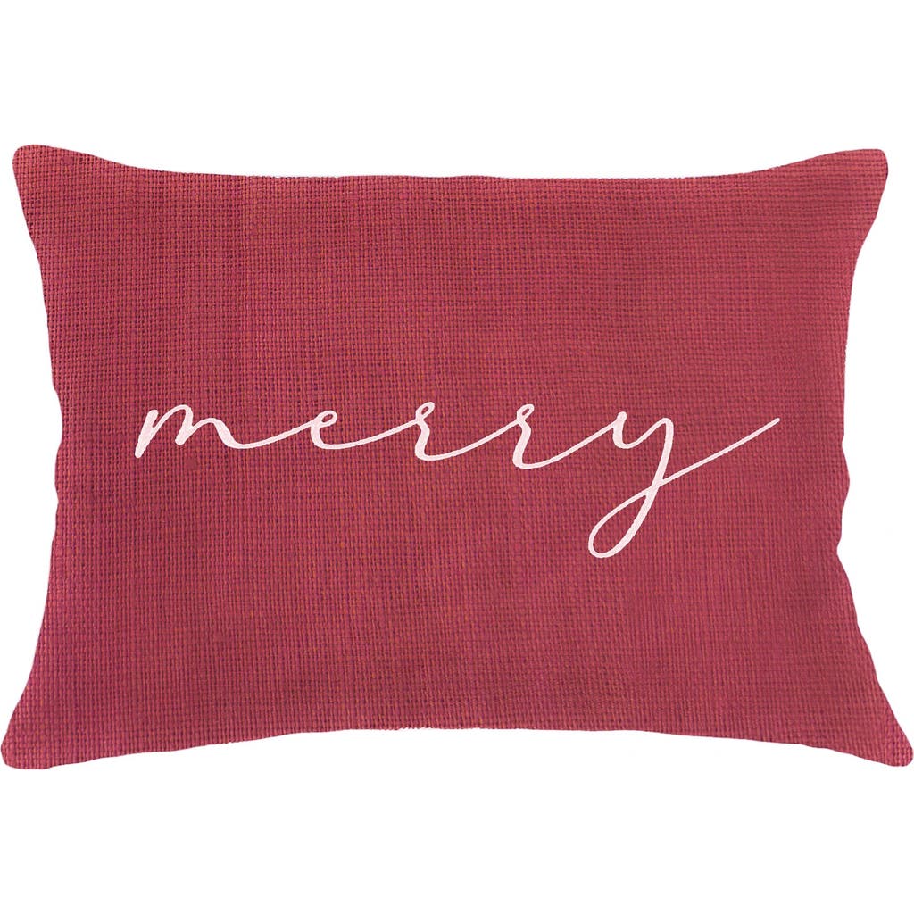 Anaya Merry Linen Pillow With Down Insert In Red