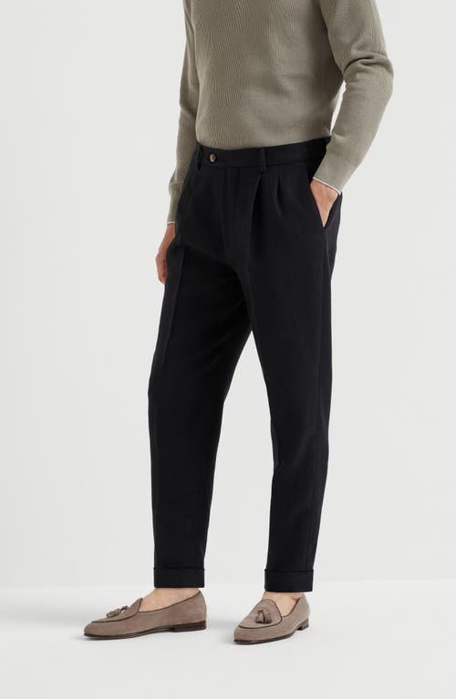 Brunello Cucinelli Tapered-leg Trousers In Black