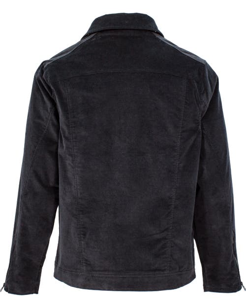Lords Of Harlech Rocky Velvet Biker Jacket In Black