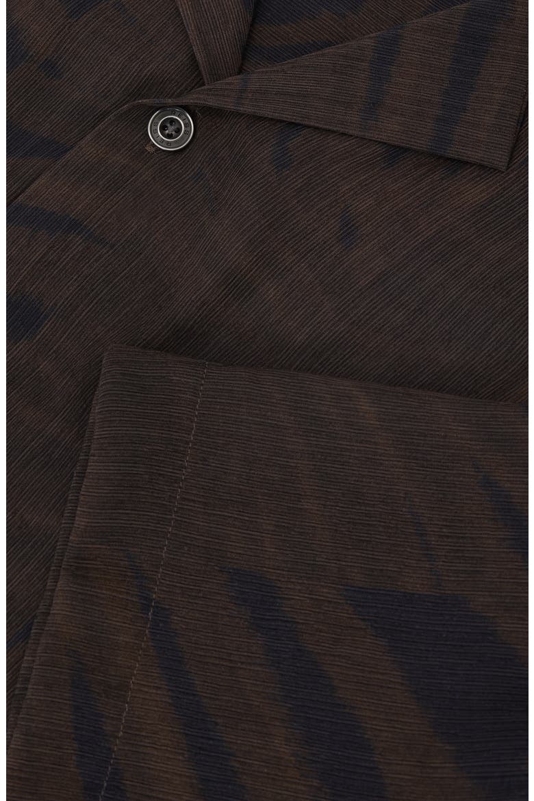 Shindora Relaxed Fit Palm Print Camp Shirt, Alternate, color, NAVY/ BROWN