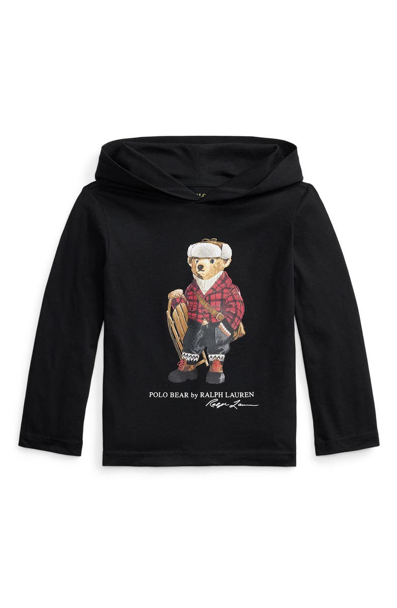 Polo Ralph Lauren Kids' Cotton Hooded T-Shirt, Main, color, Black