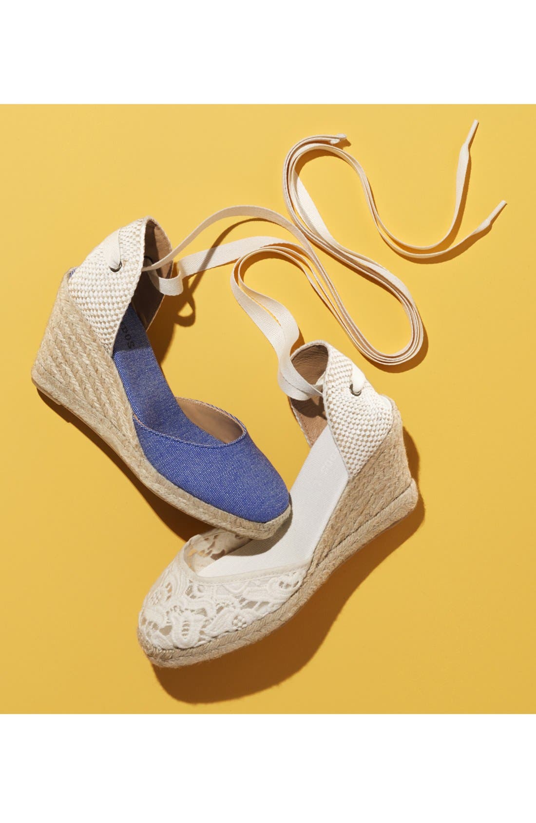 Soludos Lace Wedge Espadrille Sandal, Alternate, color, 