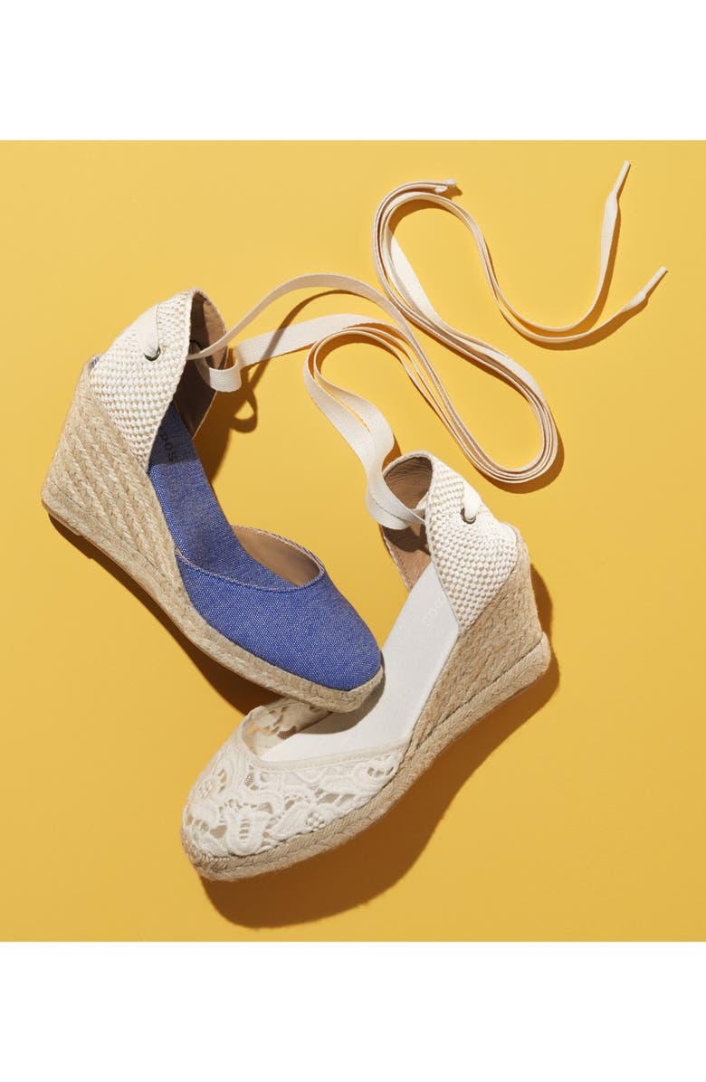 Soludos Lace Wedge Espadrille Sandal, Alternate, color,