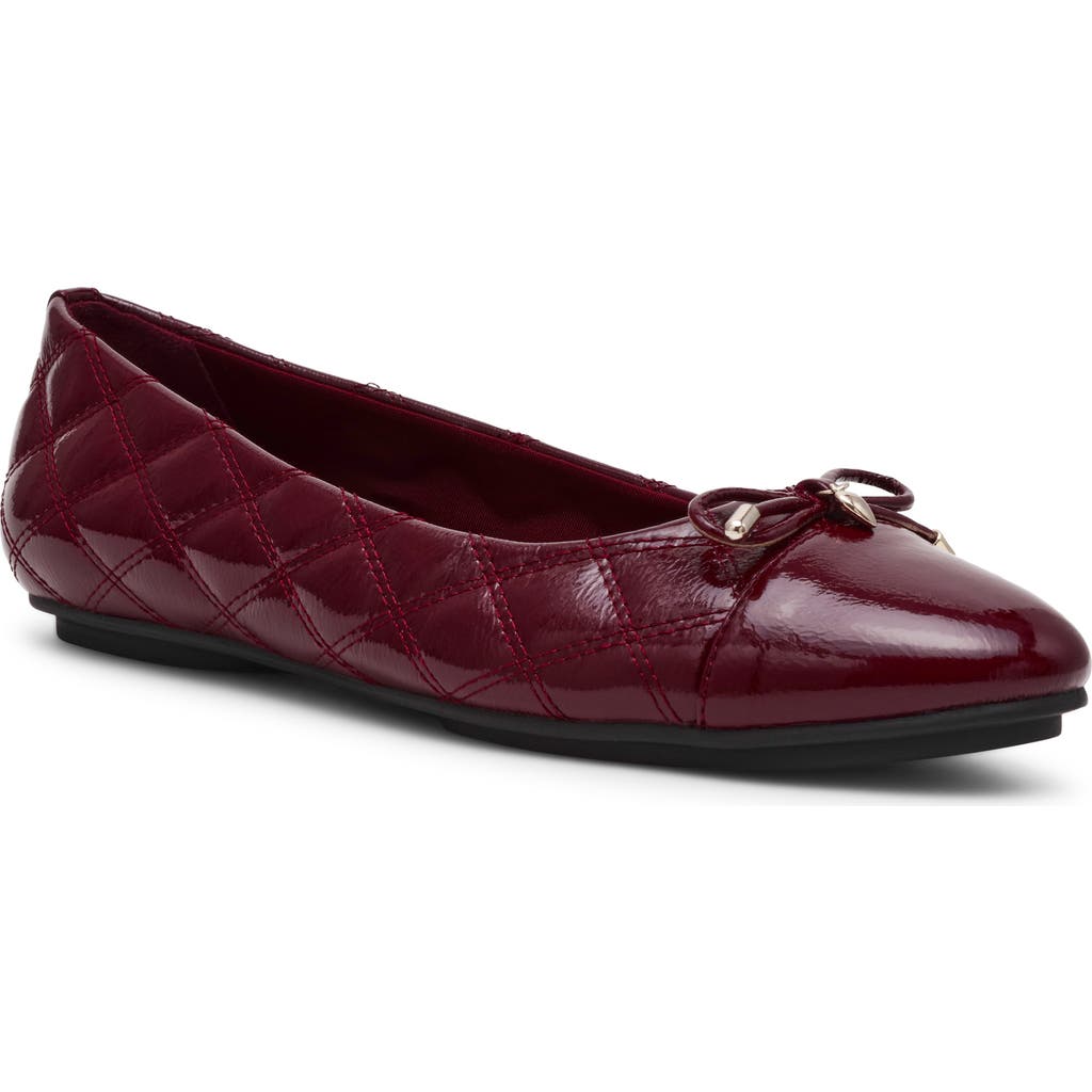 Anne Klein Luci Cap Toe Ballet Flat In Burgundy