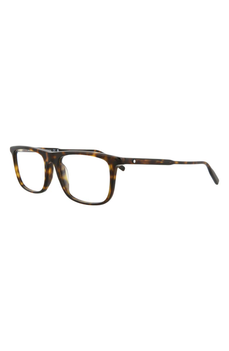 Montblanc 56mm Square Optical Glasses, Alternate, color, Havana Transparent