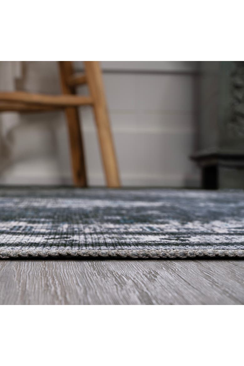 Dalyan Geometric Medallions Machine-Washable Area Rug, Alternate, color, Navy/Light Gray