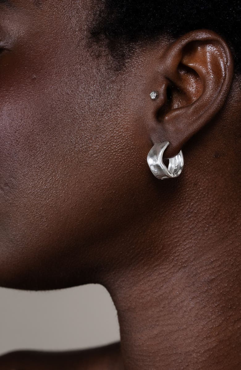 Dower & Hall Wide Waterfall Huggie Hoops, Alternate, color, Sterling Silver