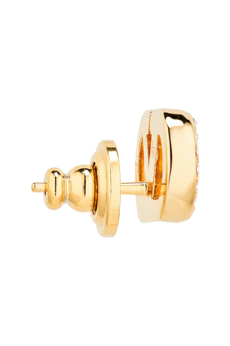 Vlogo Signature Swarovski Crystal Stud Earrings, Alternate, color, GOLD