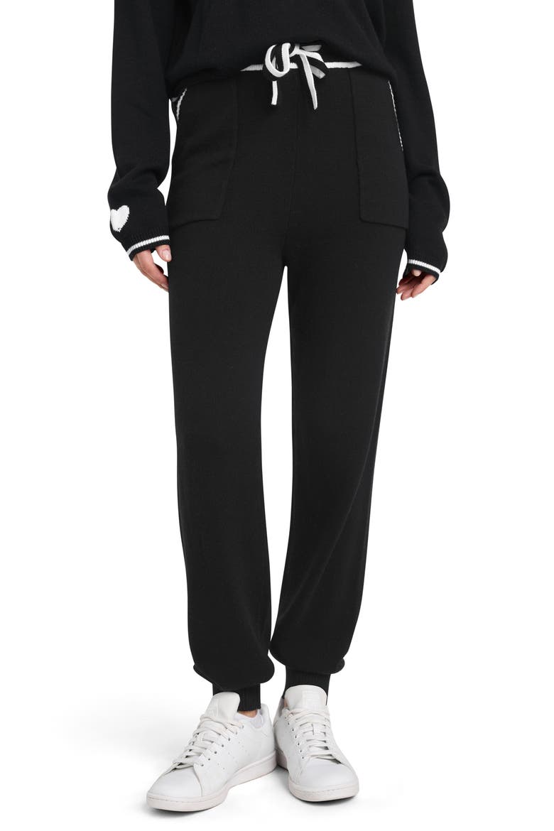 Elizabeth Cotton Blend Knit Joggers, Main, color, BLACK