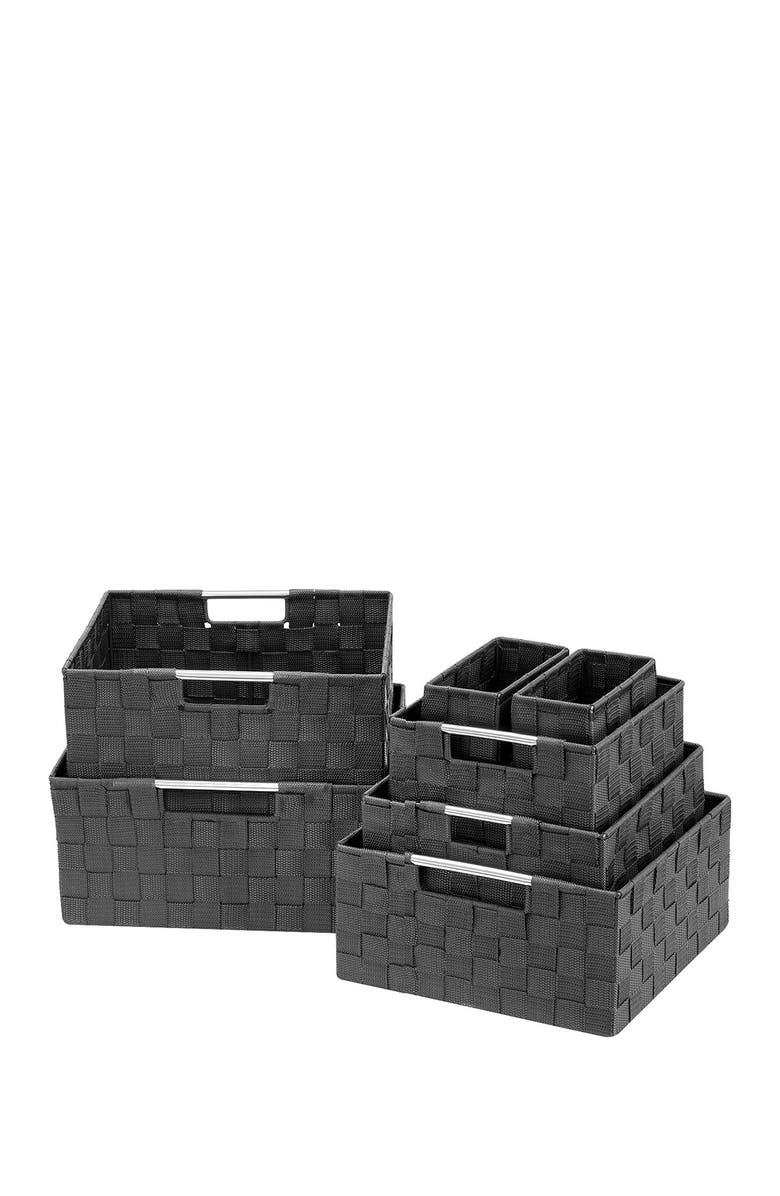 SORBUS Grey Weave 7-Piece Basket Set, Main, color, 