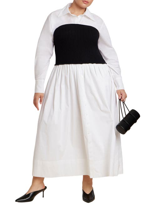 Sweater Twofer Shirt Dress (Plus Available)