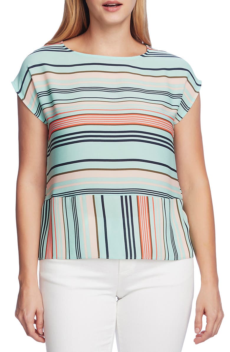 Vince Camuto Southwestern Stripe Dolman Top, Main, color, 