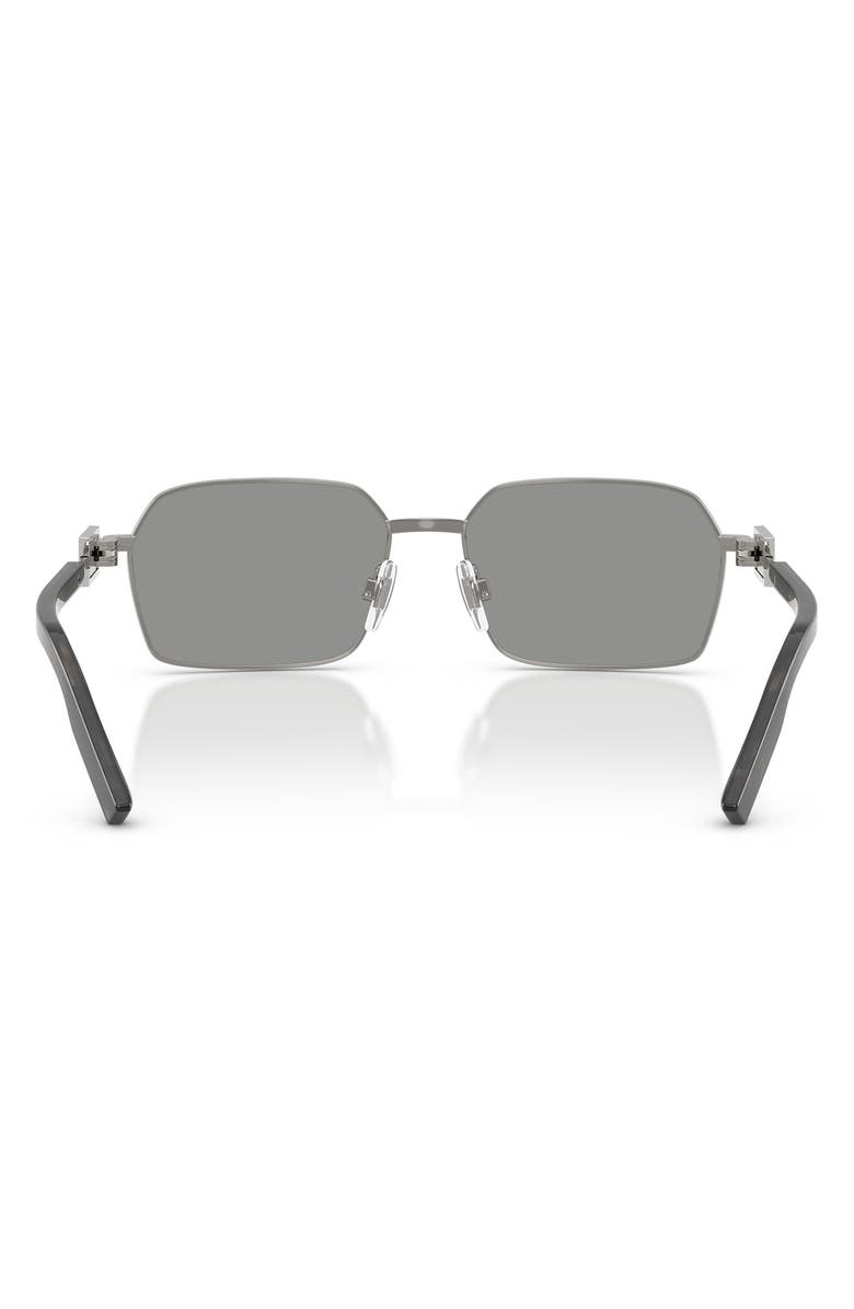 Dolce&Gabbana 56mm Rectangular Sunglasses, Alternate, color, Gunmetal