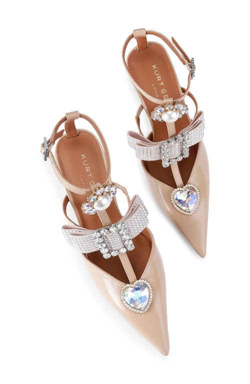 Kurt Geiger London Bow Ankle Strap Pointed Toe Gladiator Pump In Pink