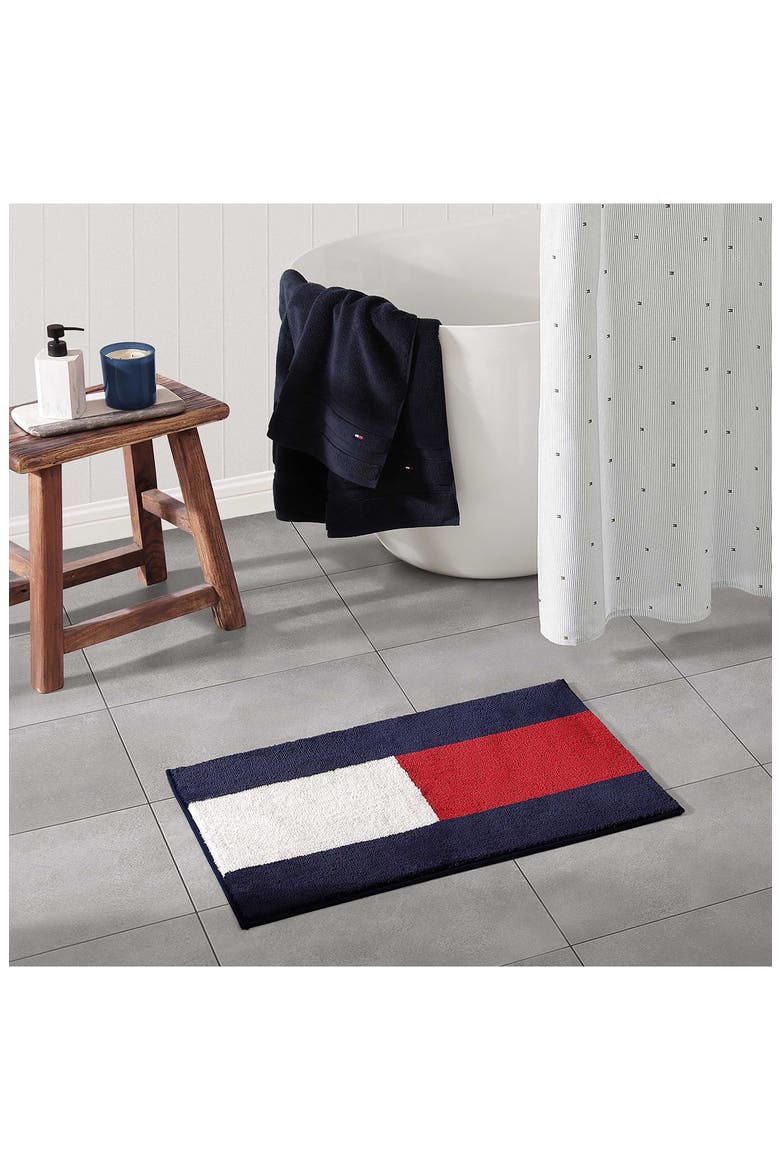 Flag Bath Rug, Alternate, color, MIDNIGHT BLUE/ SCARLET/ WHITE
