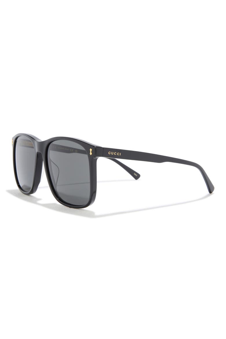 57mm Square Sunglasses, Alternate, color, BLACK BLACK GREY