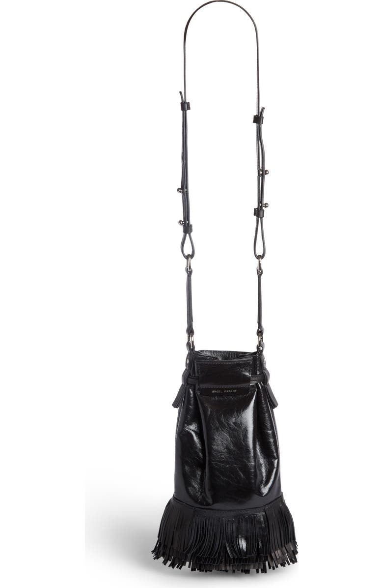 Isabel Marant Askiah Fringe Leather Crossbody Bag, Alternate, color,