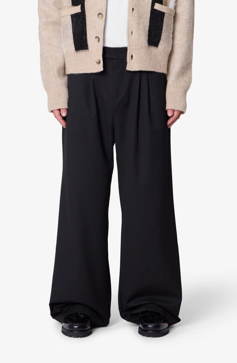 mnml Pleated Wide Leg Cotton Blend Pants, Main, color, 