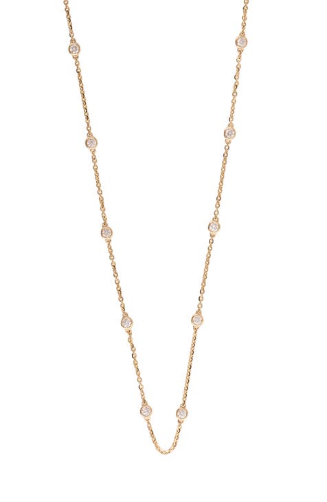 Lab Created Diamond Station Chain Necklace - 0.70ctw