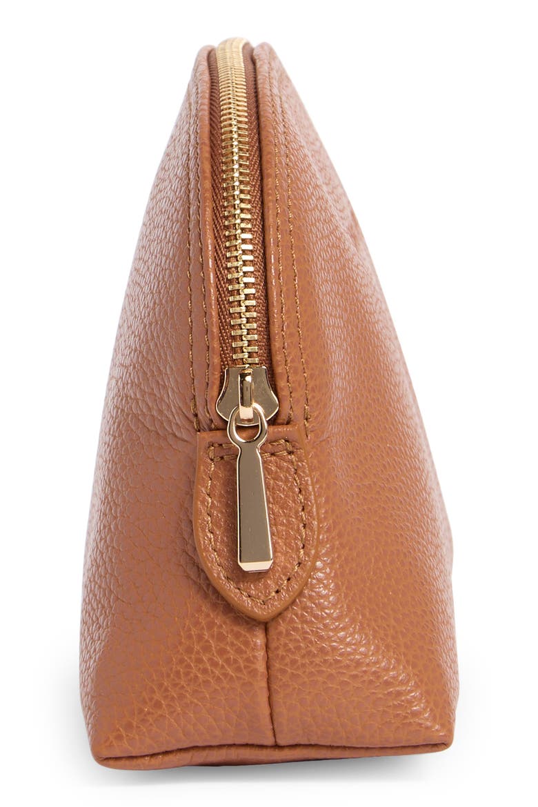 Le Foulonné Small Dome Cosmetics Case, Alternate, color, CARAMEL