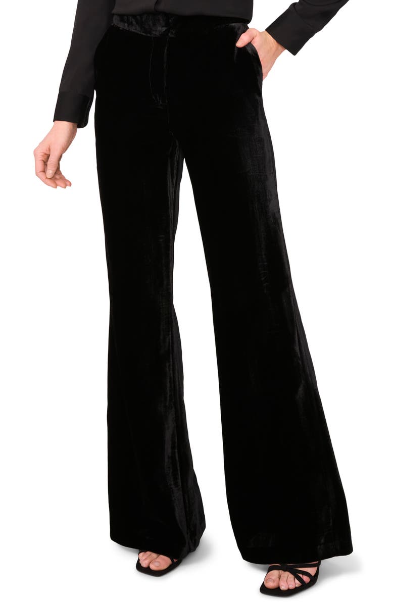Ted Baker Wide Leg Velvet Pants, Main, color, Rich Black