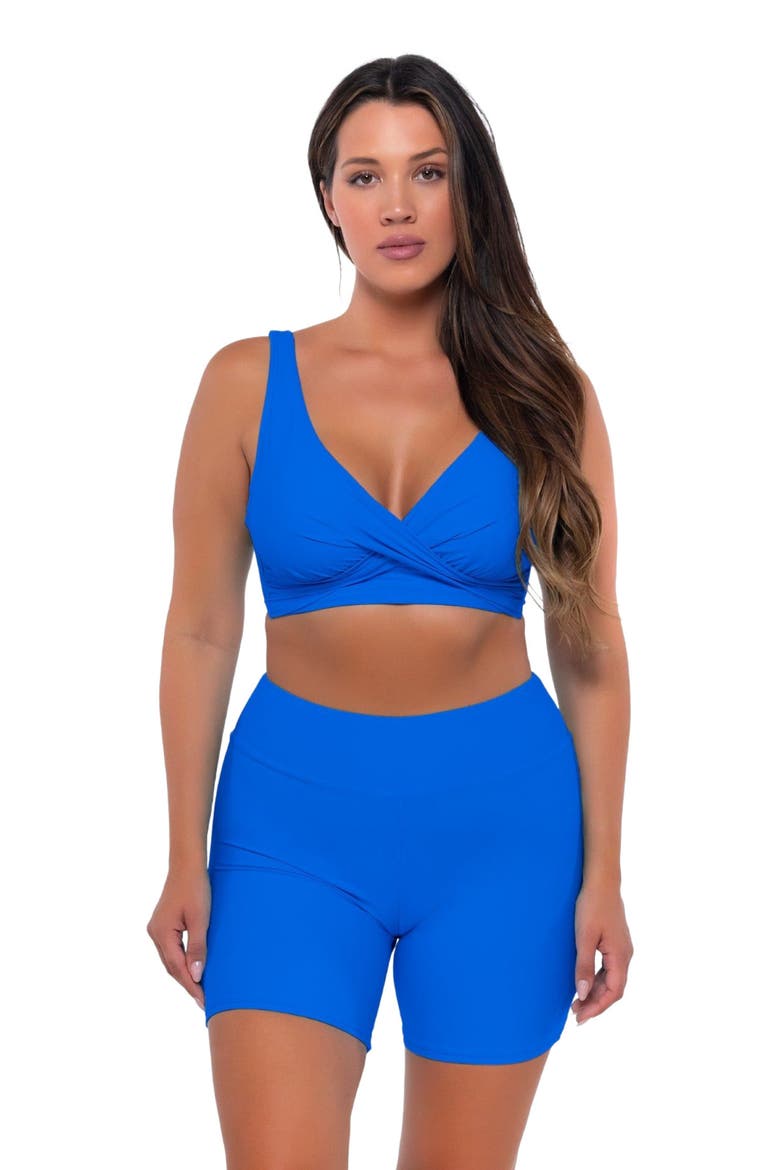 Bayside Bike Short Swim Bottoms, Main, color, Electric Blue